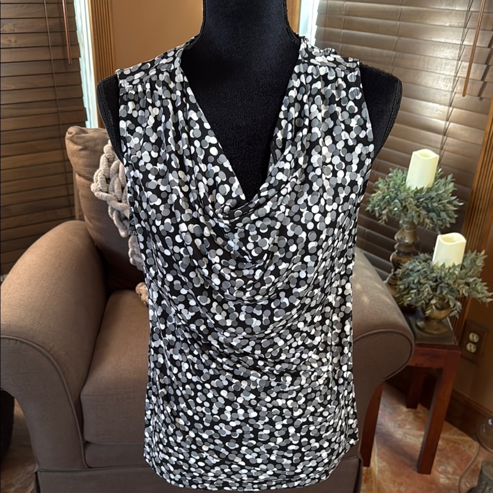 Black and White Polka Dot Women's Top